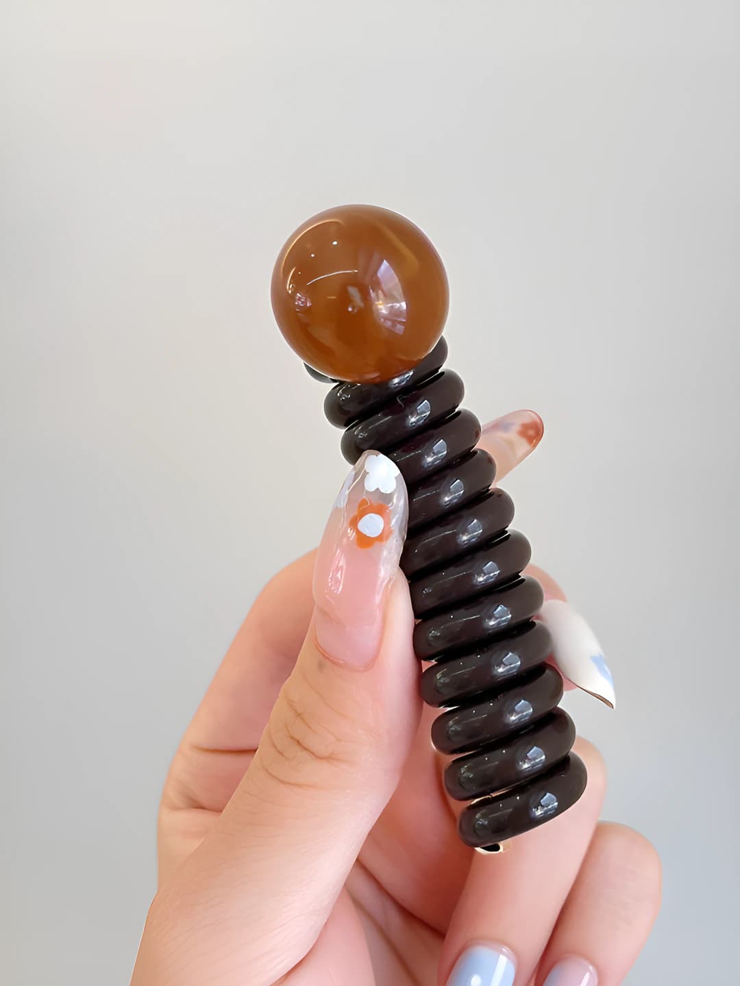 Coffee, telephone cord, caramel pearls