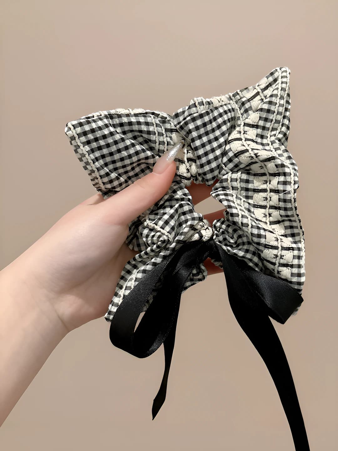 Black plaid small 20 cm