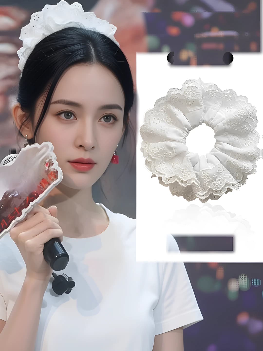 White embroidered lace, 10.5 cm
