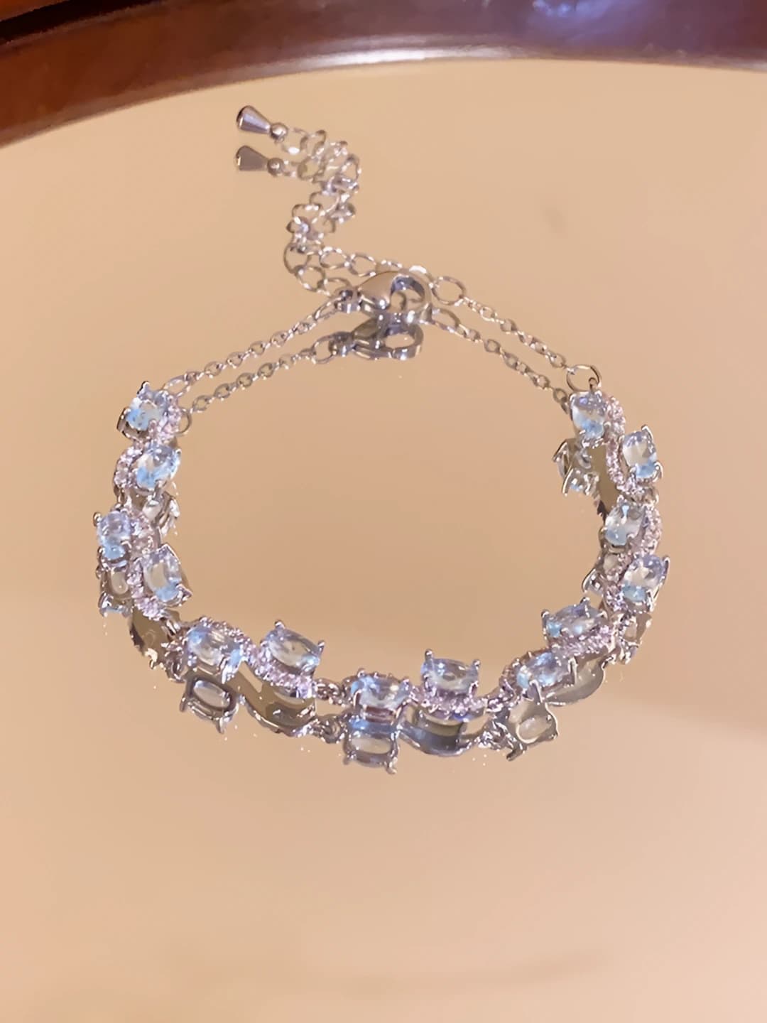 23# Bracelet - Silver - Blue - Oval