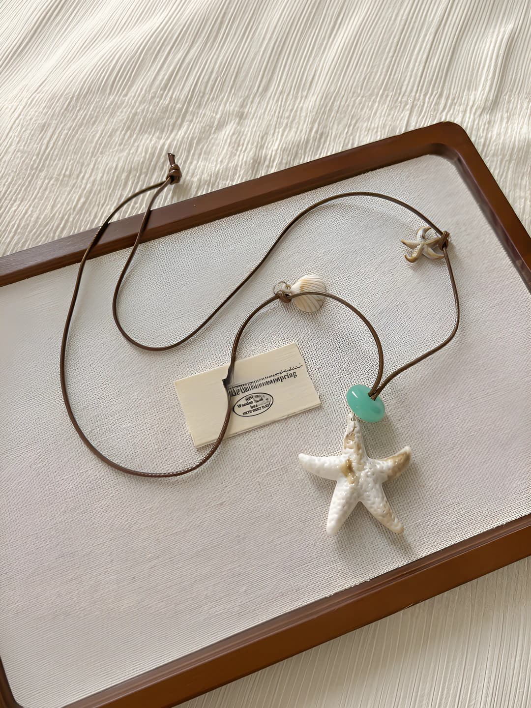 Coffee starfish necklace