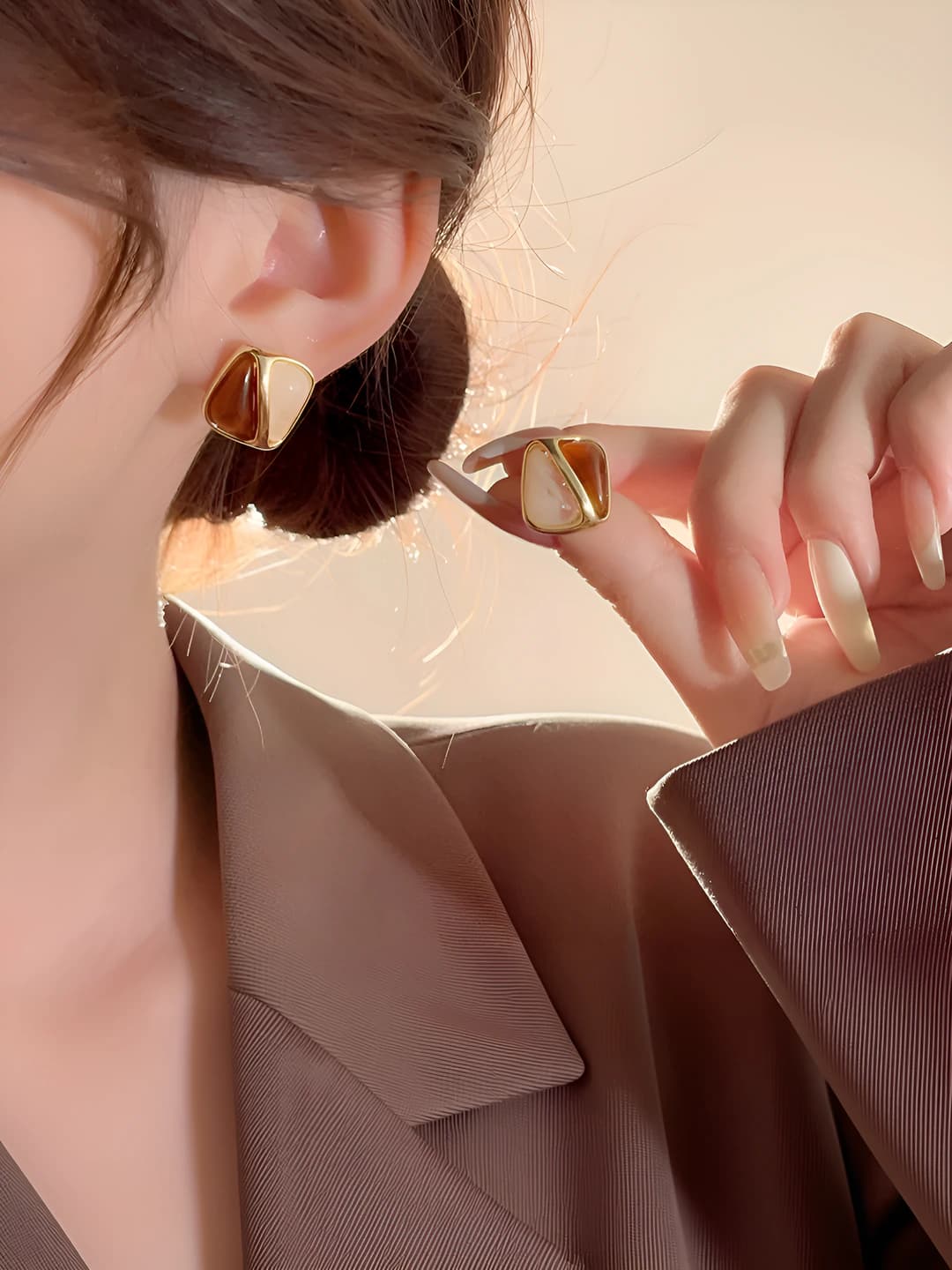 Women's 2026 autumn-winter earrings with geometric square design element, corrosion-resistant, high quality, unique and original
