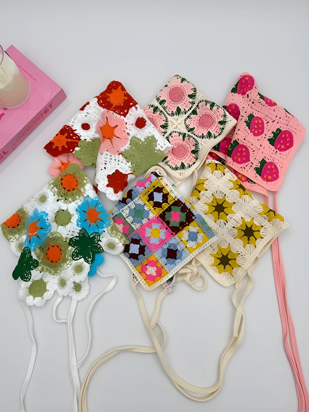Women's crocheted floral headband, Korean style