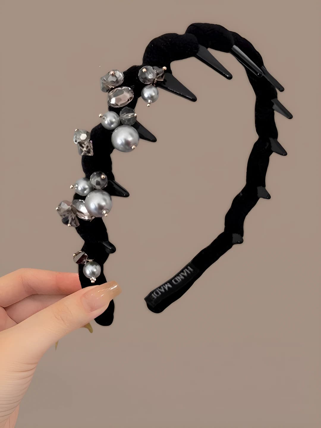 Black, with diamonds