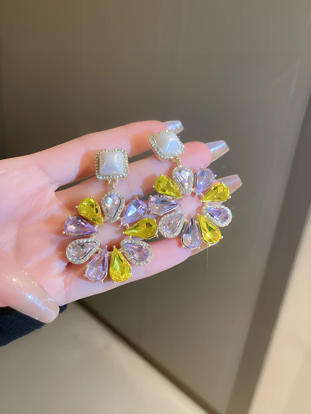 32# Silver post - Purple - Yellow