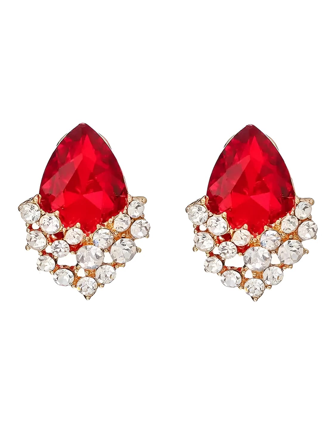 Gold cutout red ear clip 961