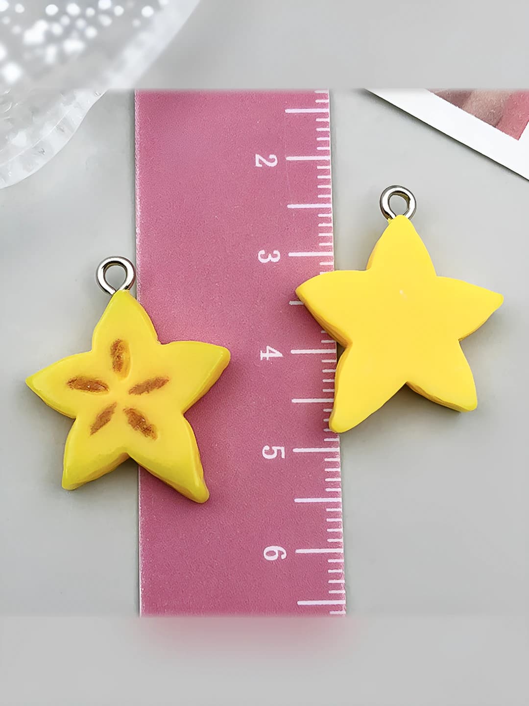 1 dona Sariq smola meva Starfruit 26x21x5mm-1.2g