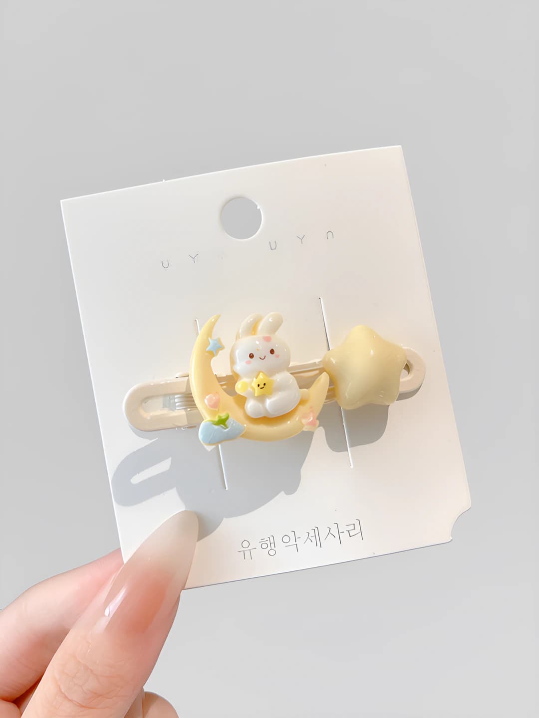 Moon bunny star hair clip, 5.8 cm