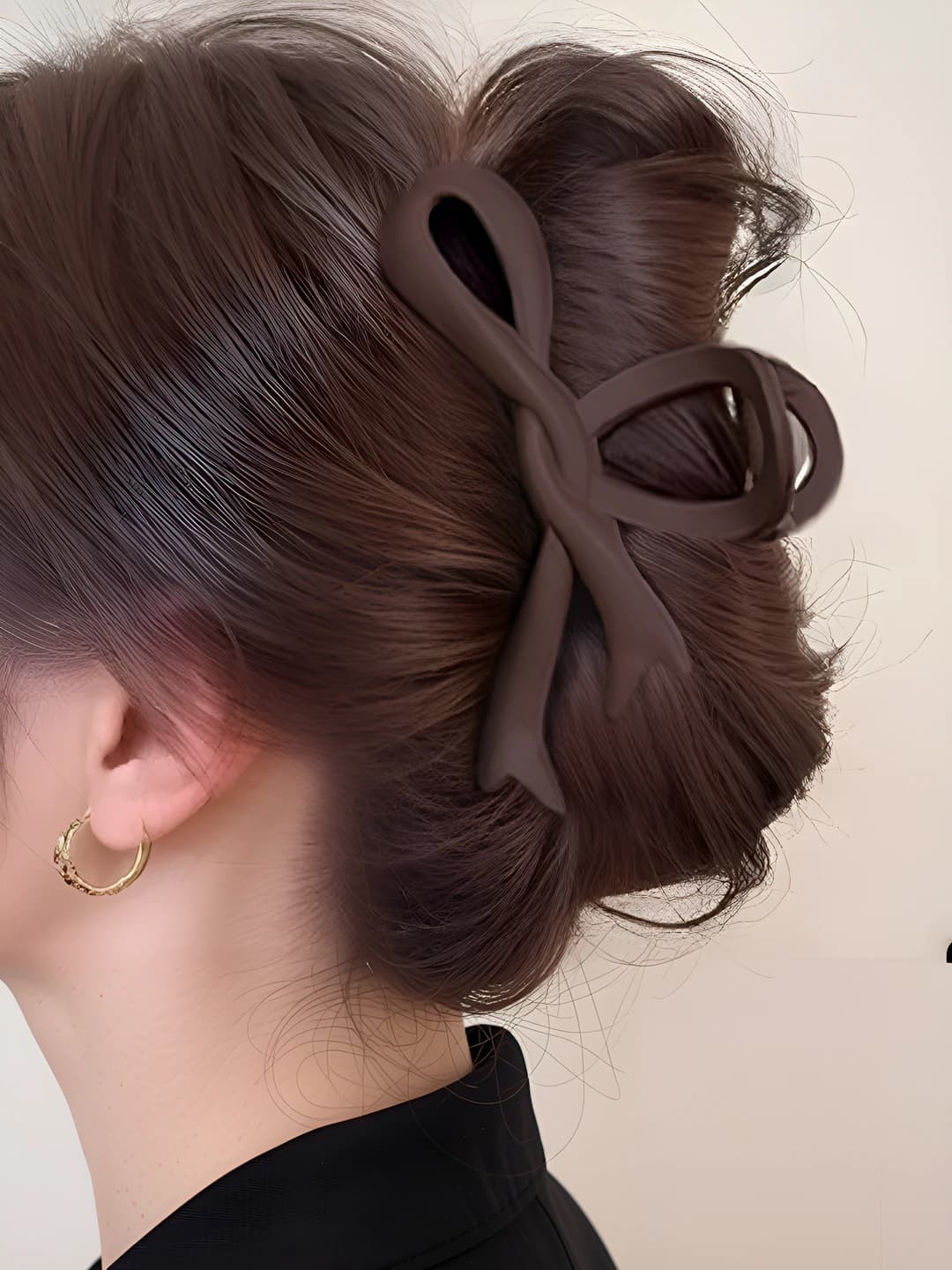 6# Dark coffee bow clip 11cm