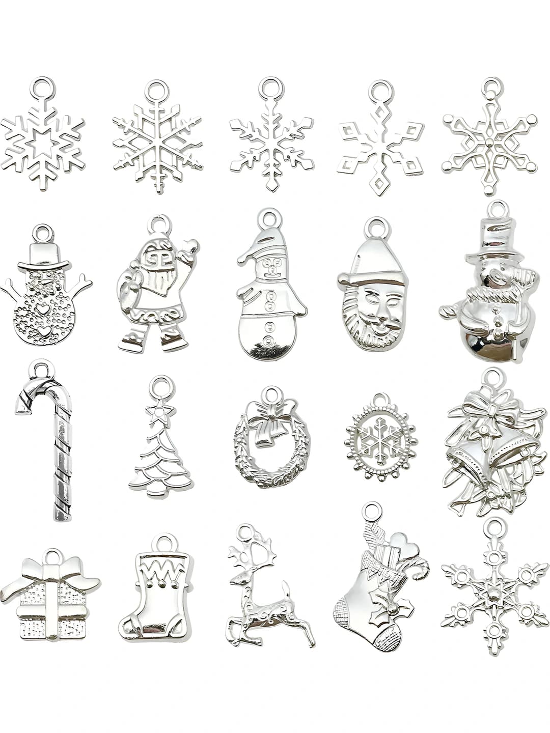 Women's DIY jewelry accessories made of zinc alloy: cartoon style charms with snowflakes, reindeer, bells, and trees