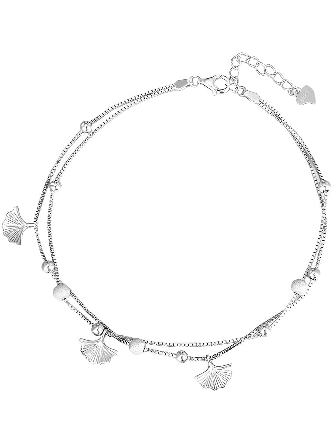 Women's Korean style two-layer geometric anklets