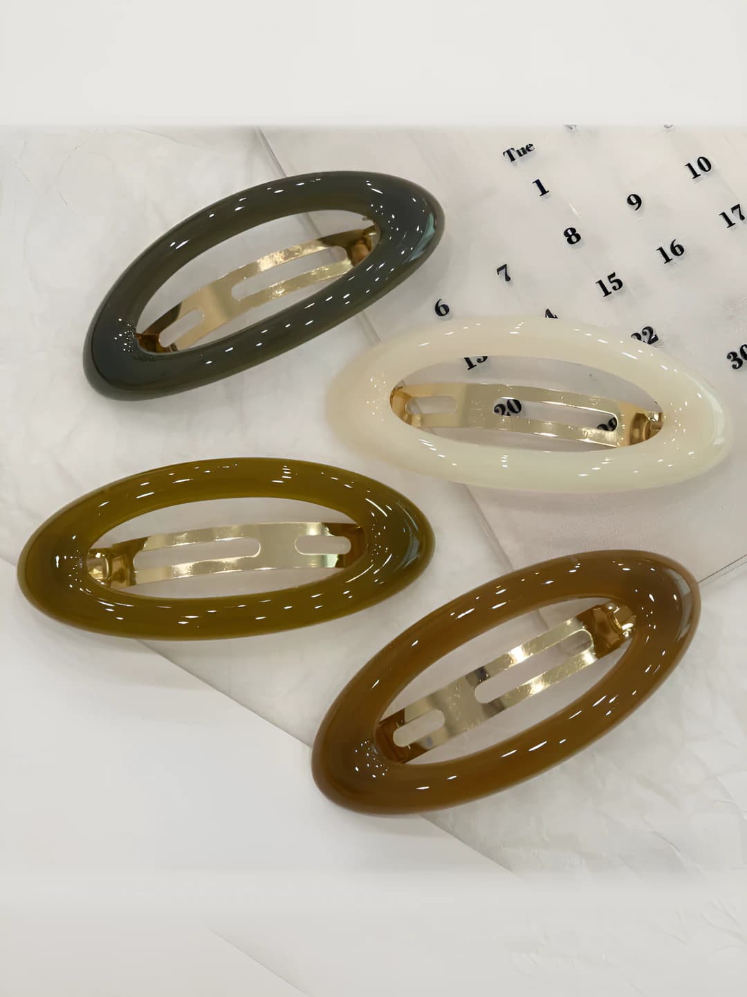 Women's retro hair clip, Korean style, plastic and alloy, geometric design element