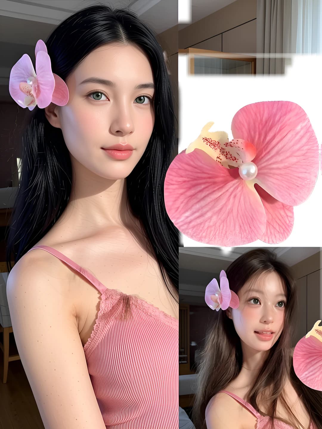 2# Pink phalaenopsis duckbill clip