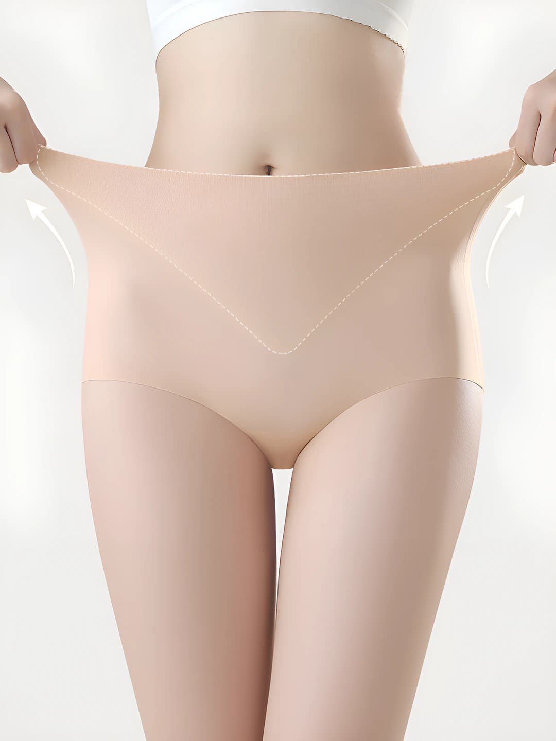 Women's high waist shapewear briefs, seamless, hip-lifting and tummy control, solid colour, all-season