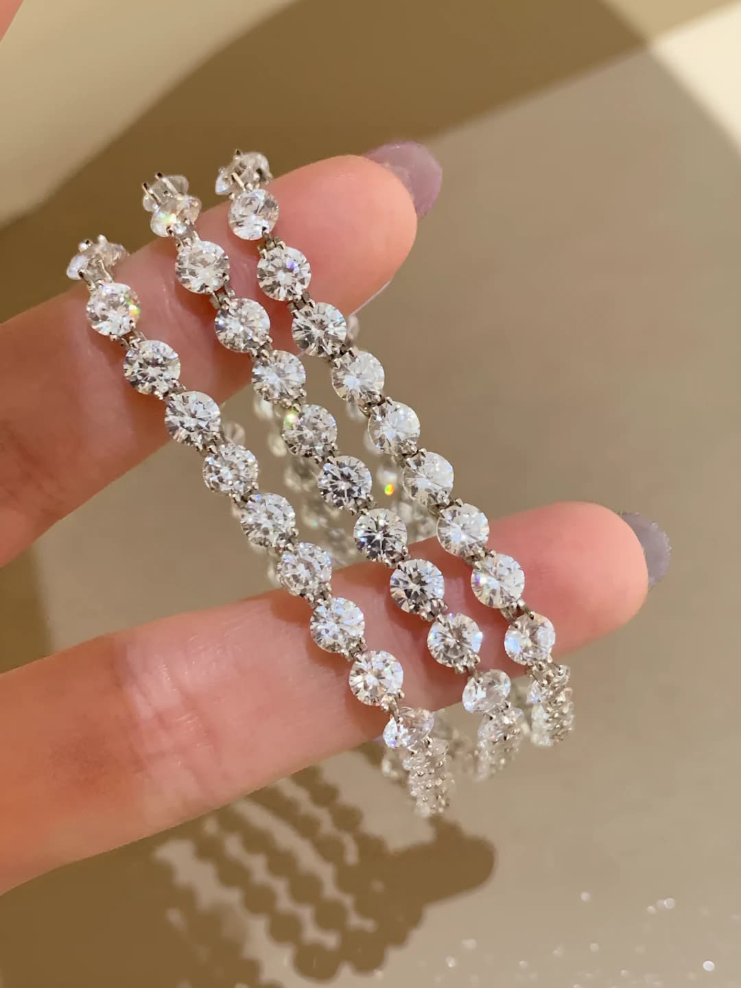 Ayollar uchun dantel tennis bilaguzuk, zircon toshli, geometrik shakl, individual uslub