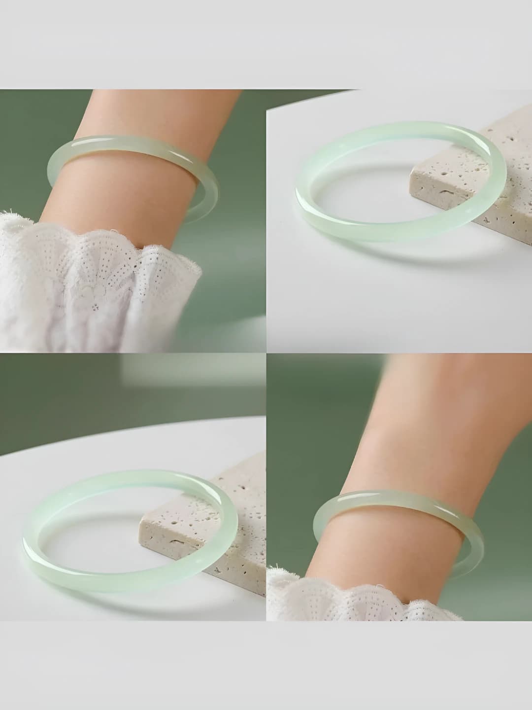 Ayollar uchun shisha imitatsiya yadovli bilaguzuk, koreys uslubida, qo'lda ishlangan, 58mm va 62mm, 10g