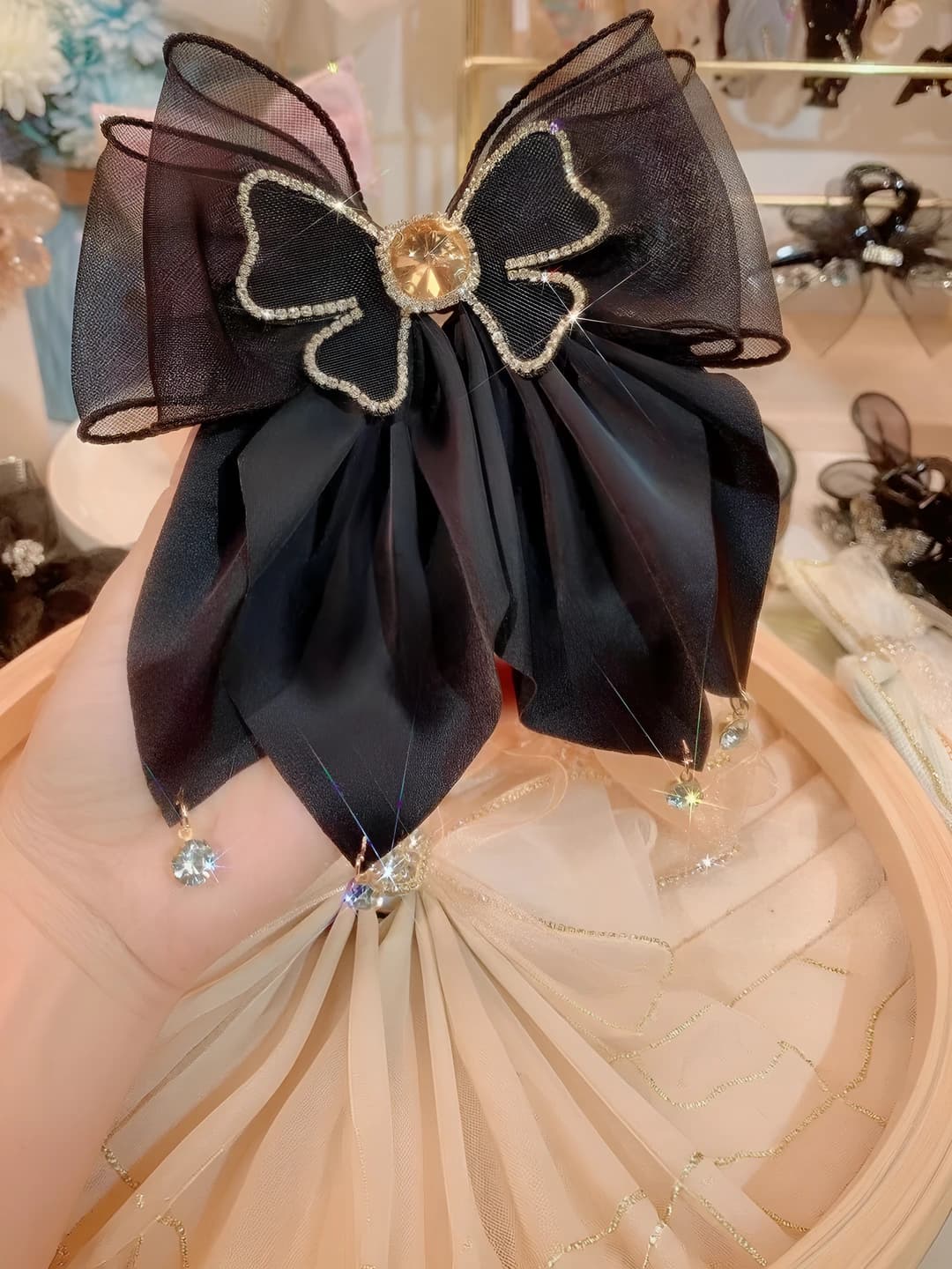 Diamond bow spring clip [Black]