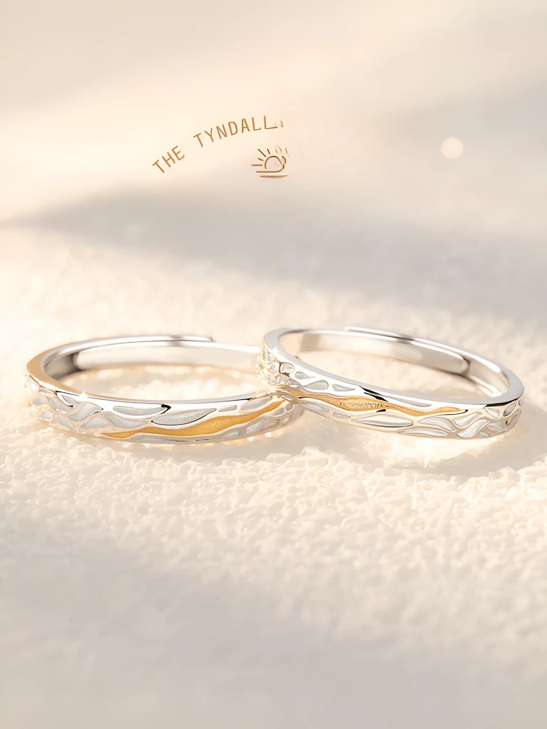 Женские кольца для пар (пара), открытые, медь, волновой элемент дизайна, гальваника, стиль легкого люкса