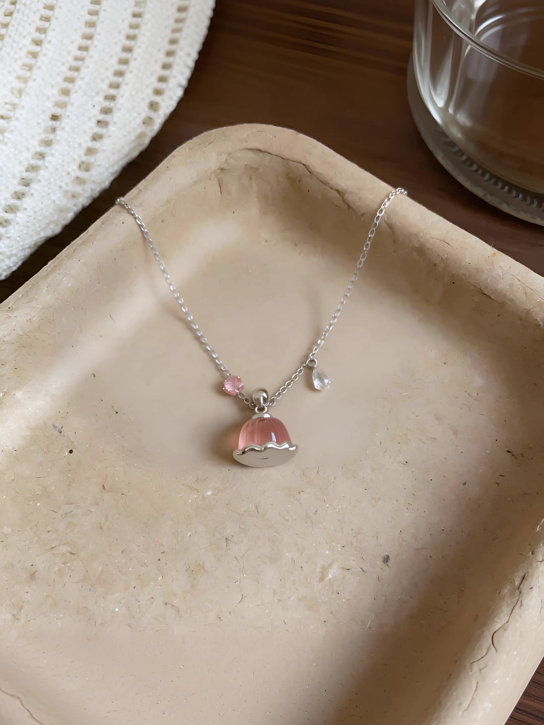 Necklace - Silver - Pink
