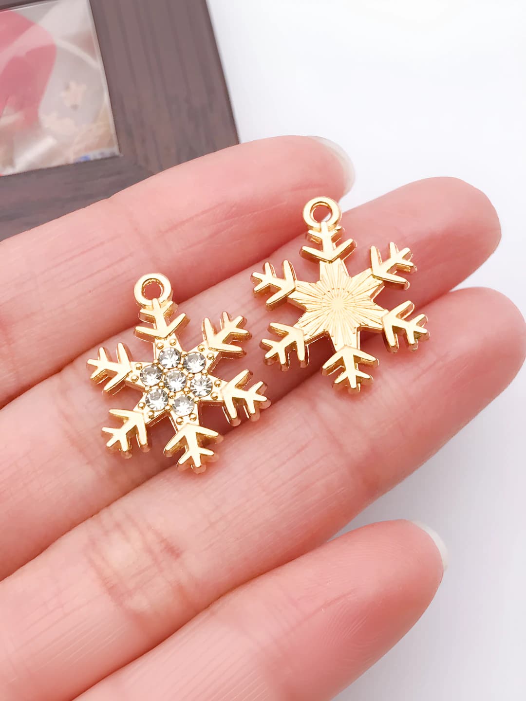 1 pc crystal snowflake 21.5x16mm-1.65g-27051