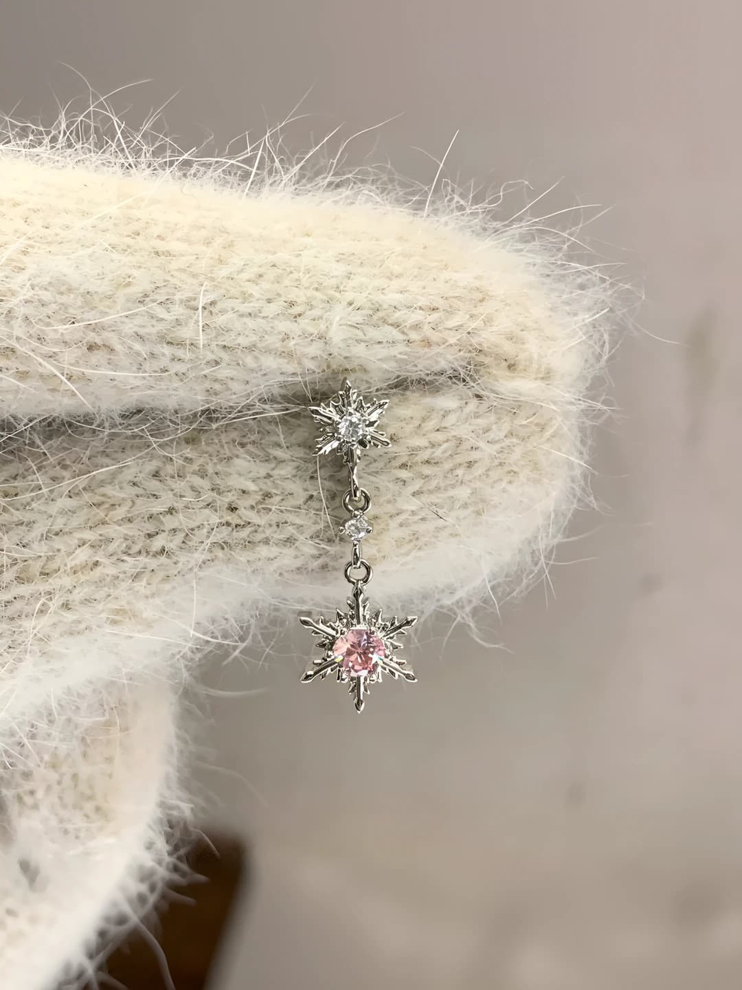 Белое золото, розовый 0.8*6mm