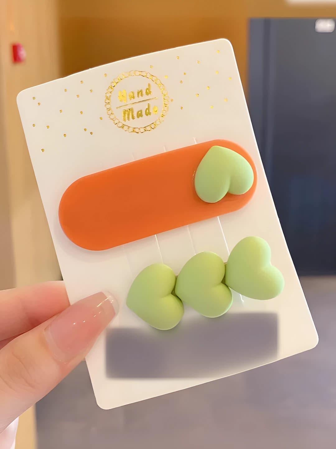 Зелёное сердце 6,6 см/6,5 см
