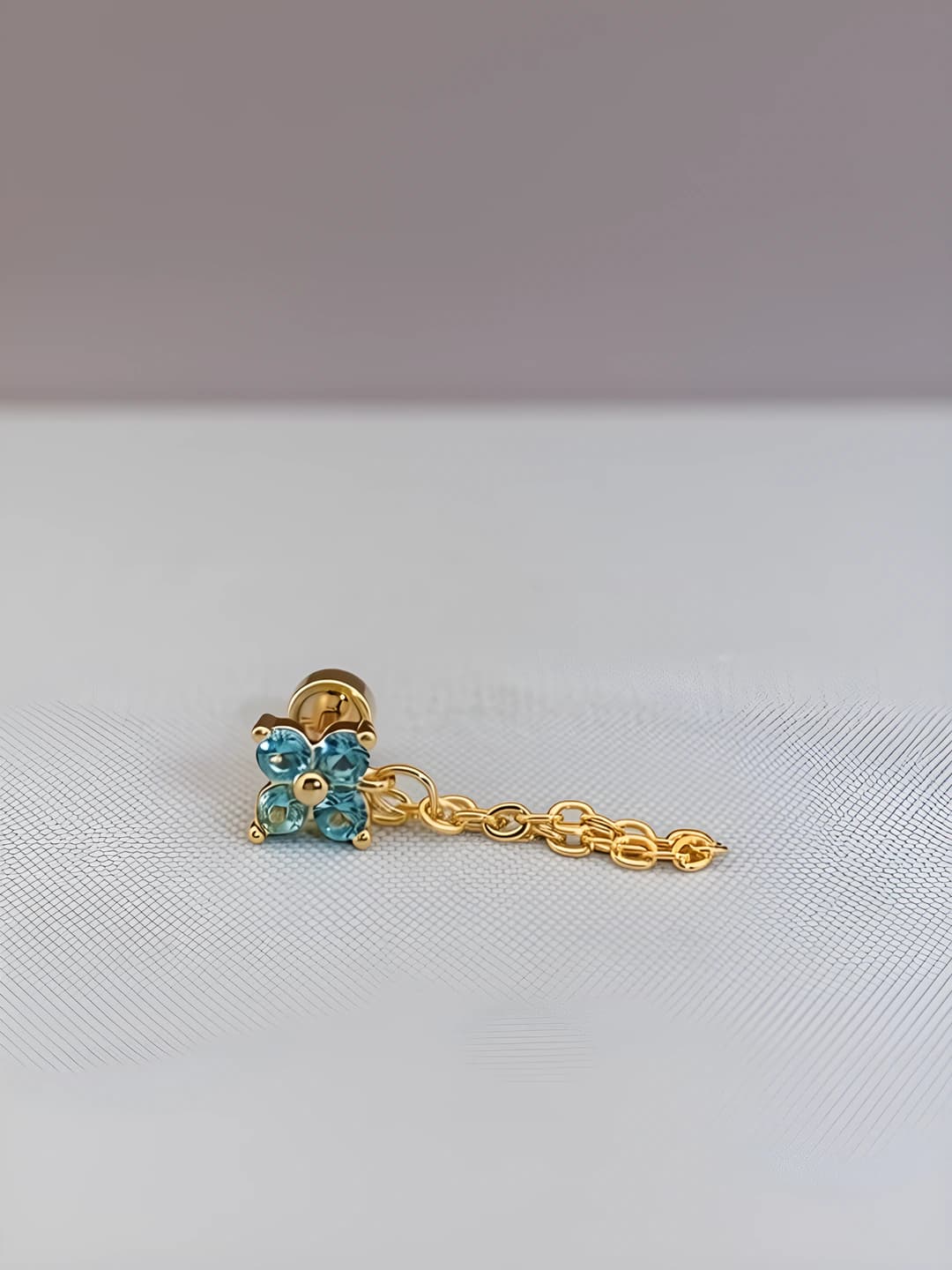Gold teal clover, 1 pc