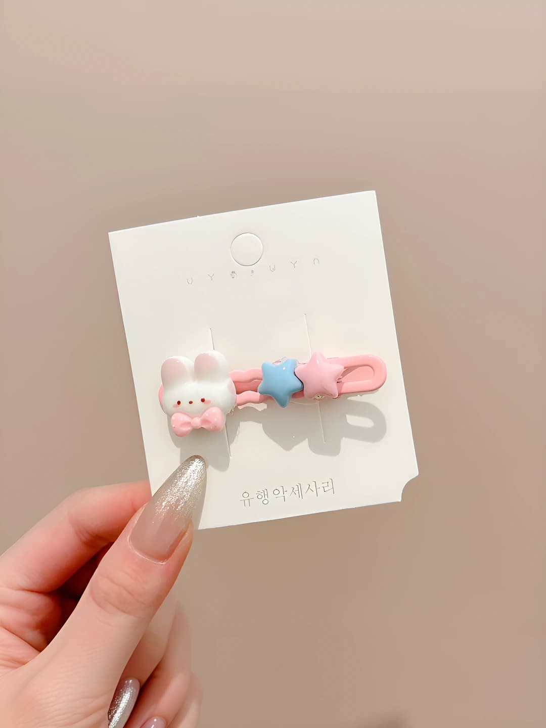 8# Small rabbit hair clip - 6 cm