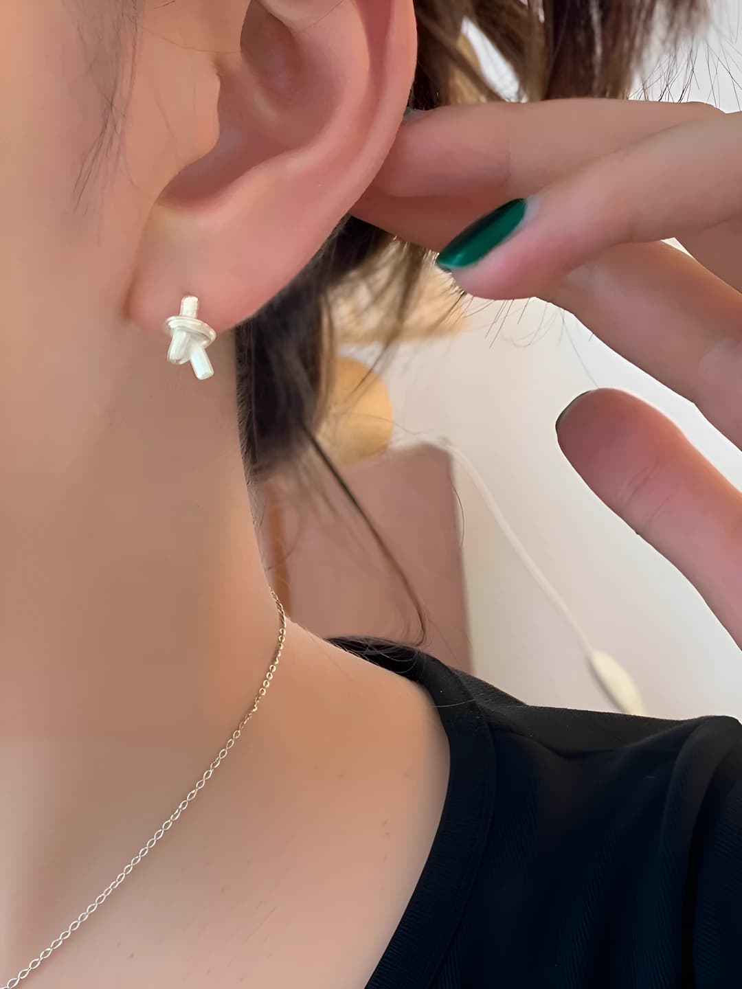 Ayollar uchun 925 kumush tikanli retro uslubdagi minimalistik geometrik shakldagi kichik ziraklar