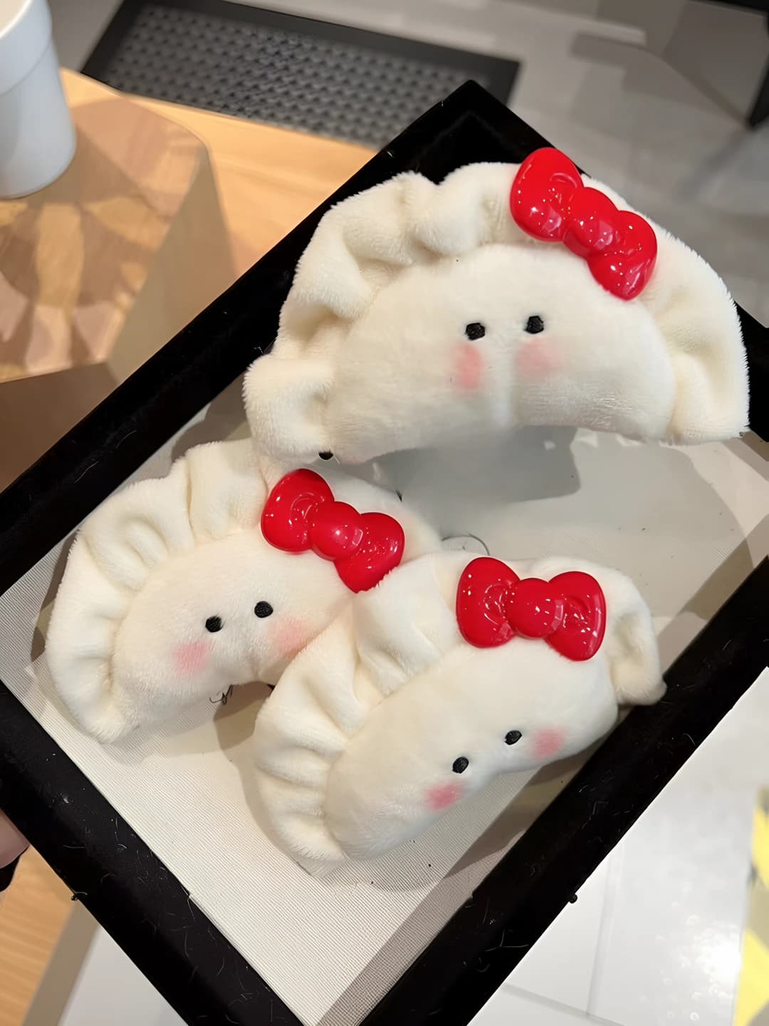 Женский плюшевый зажим для волос в форме пельменя