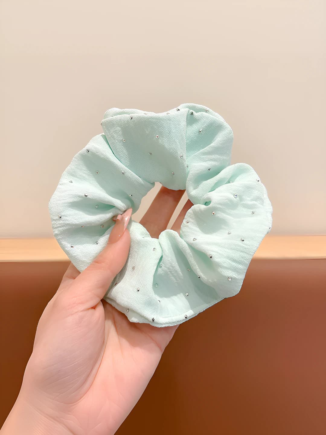 Light blue, rhinestone, large