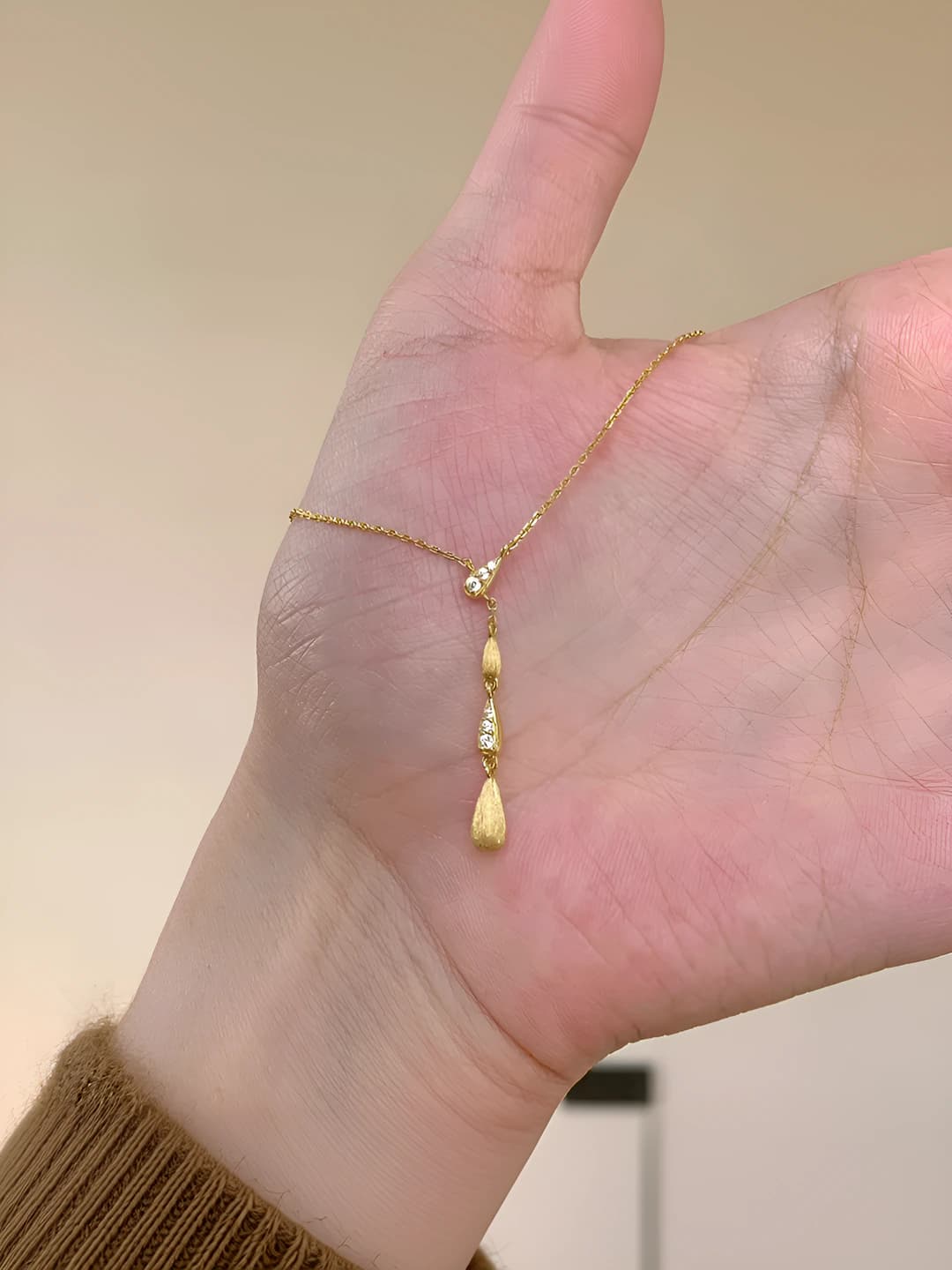 Gold Y-Shape Drop Necklace