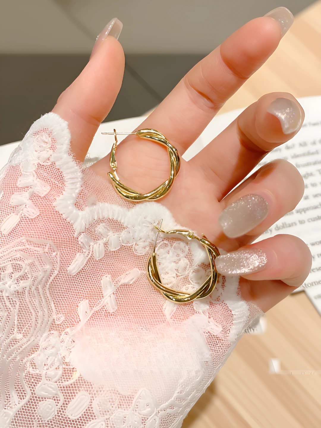 Twisted hoop earrings