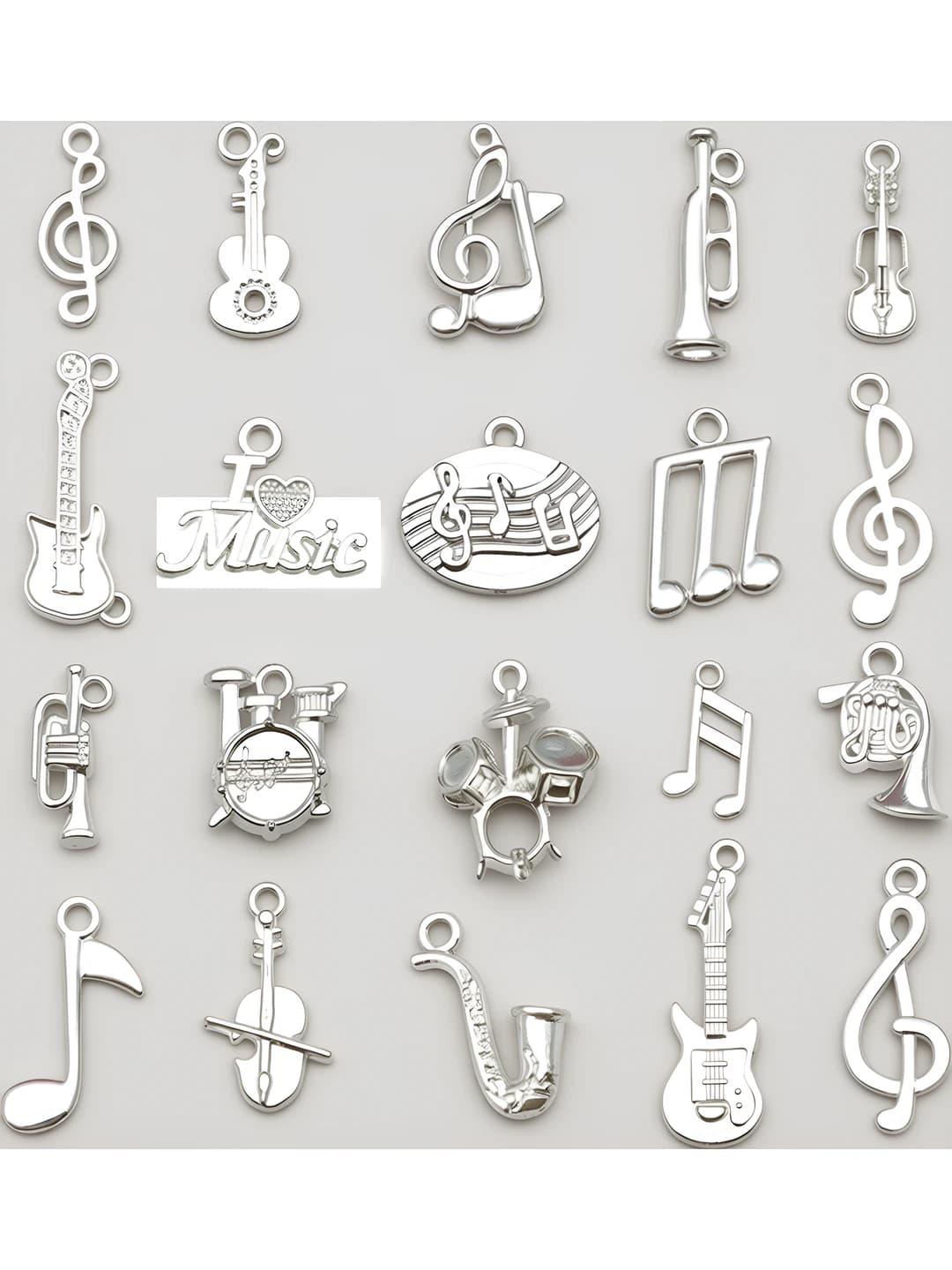 20 pcs bright silver music - 20 var - 22.7g-SN897