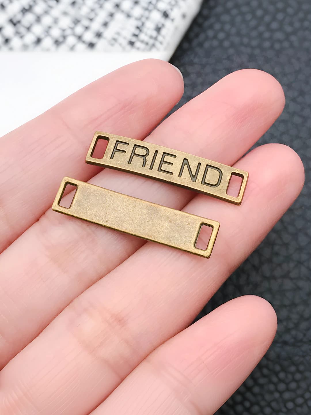 1 pc, antique teal, friend, 6x28mm, 0.9g