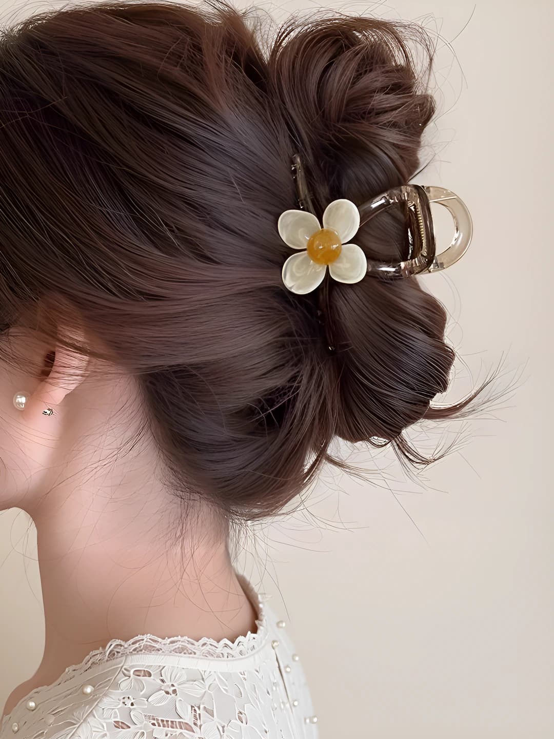 1# Beige 5-petal flower 8cm