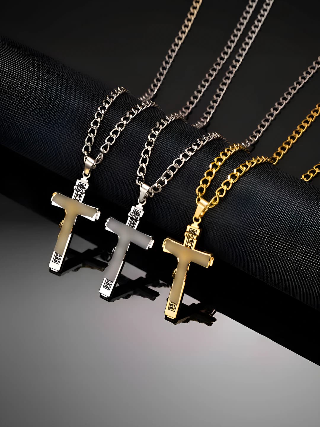 Women's cross pendant necklace, handmade, ins style, punk design