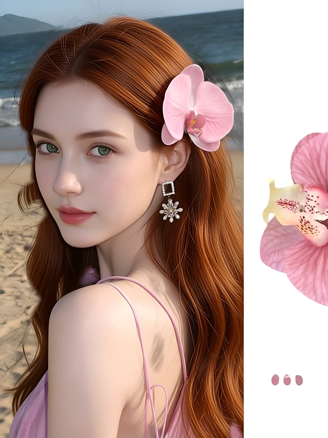 10# Och pushti phalaenopsis o'lik qisqich