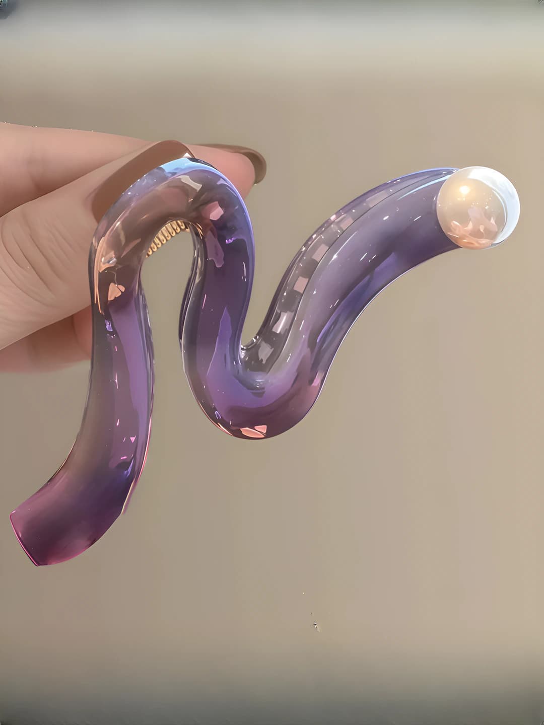 Purple mermaid wave clip ~13 cm