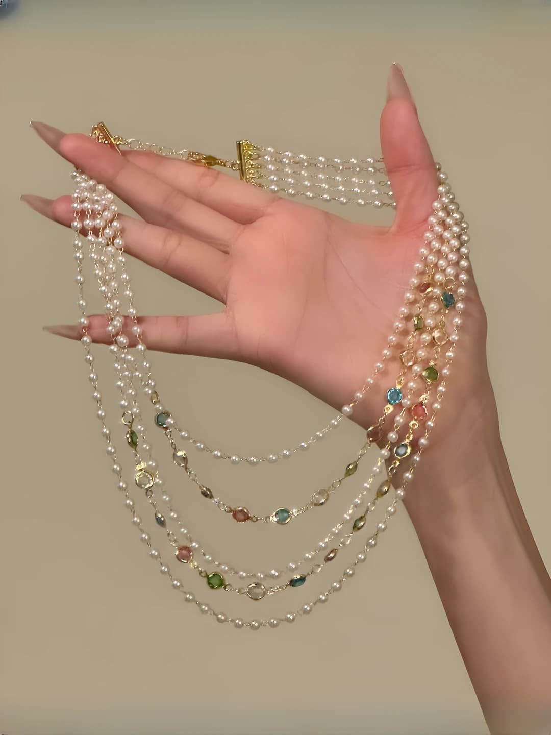 Necklace - Gold - Multicolour