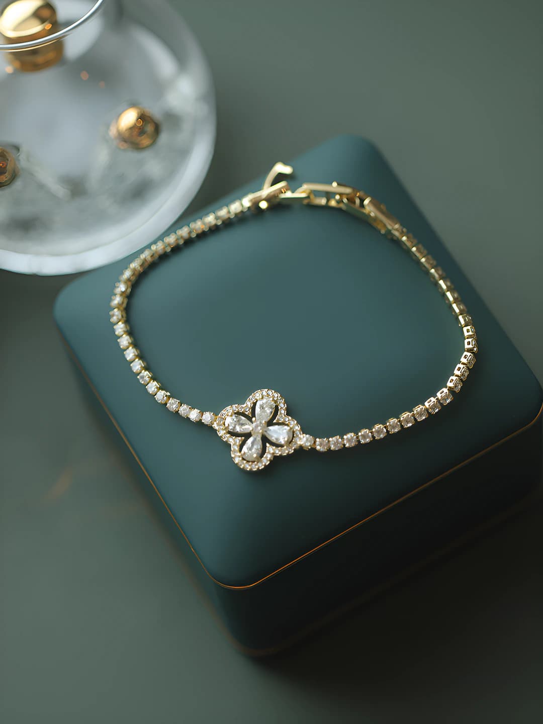 80# Bracelet - Oltin - Gullar (Haqiqiy oltin)