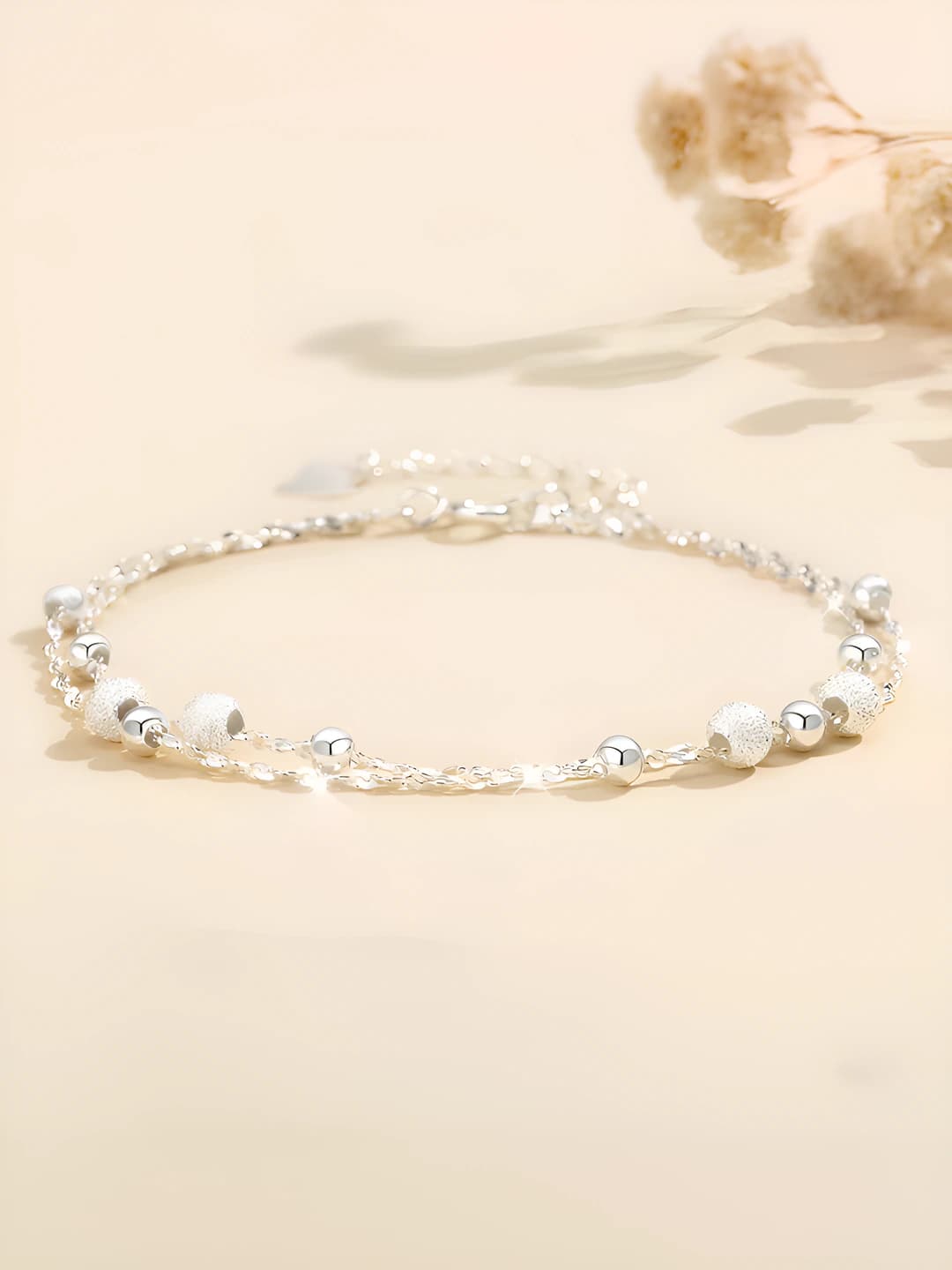 Women's double-layer beaded bracelet with matte star-shaped beads, ins style, Valentine's Day and birthday gift