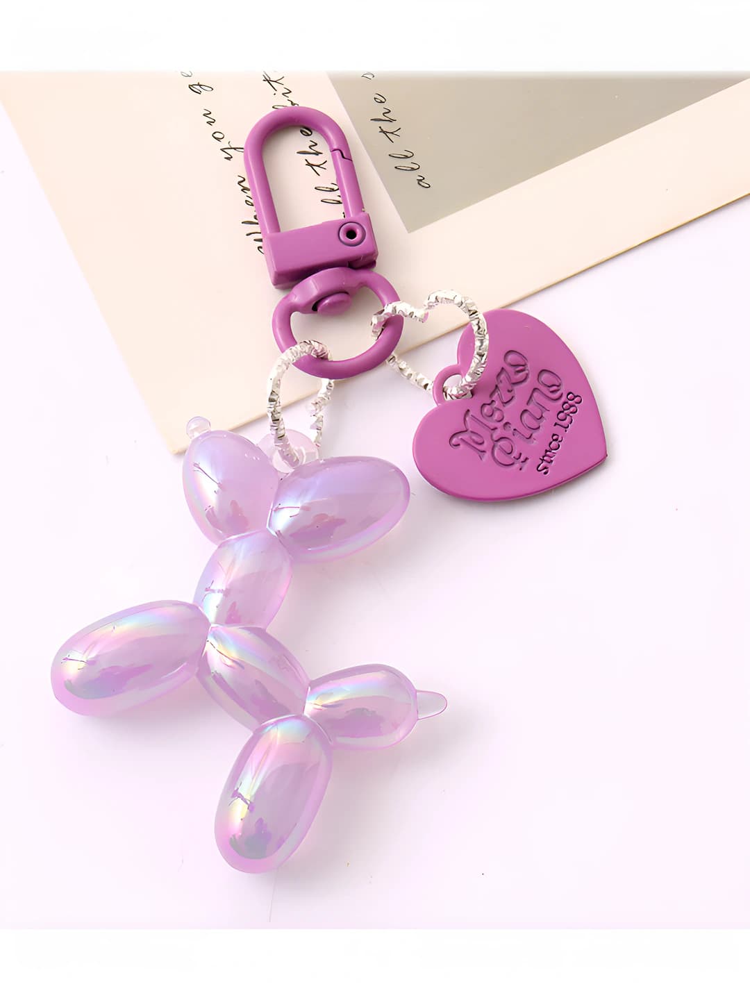 Balloon dog charm, purple