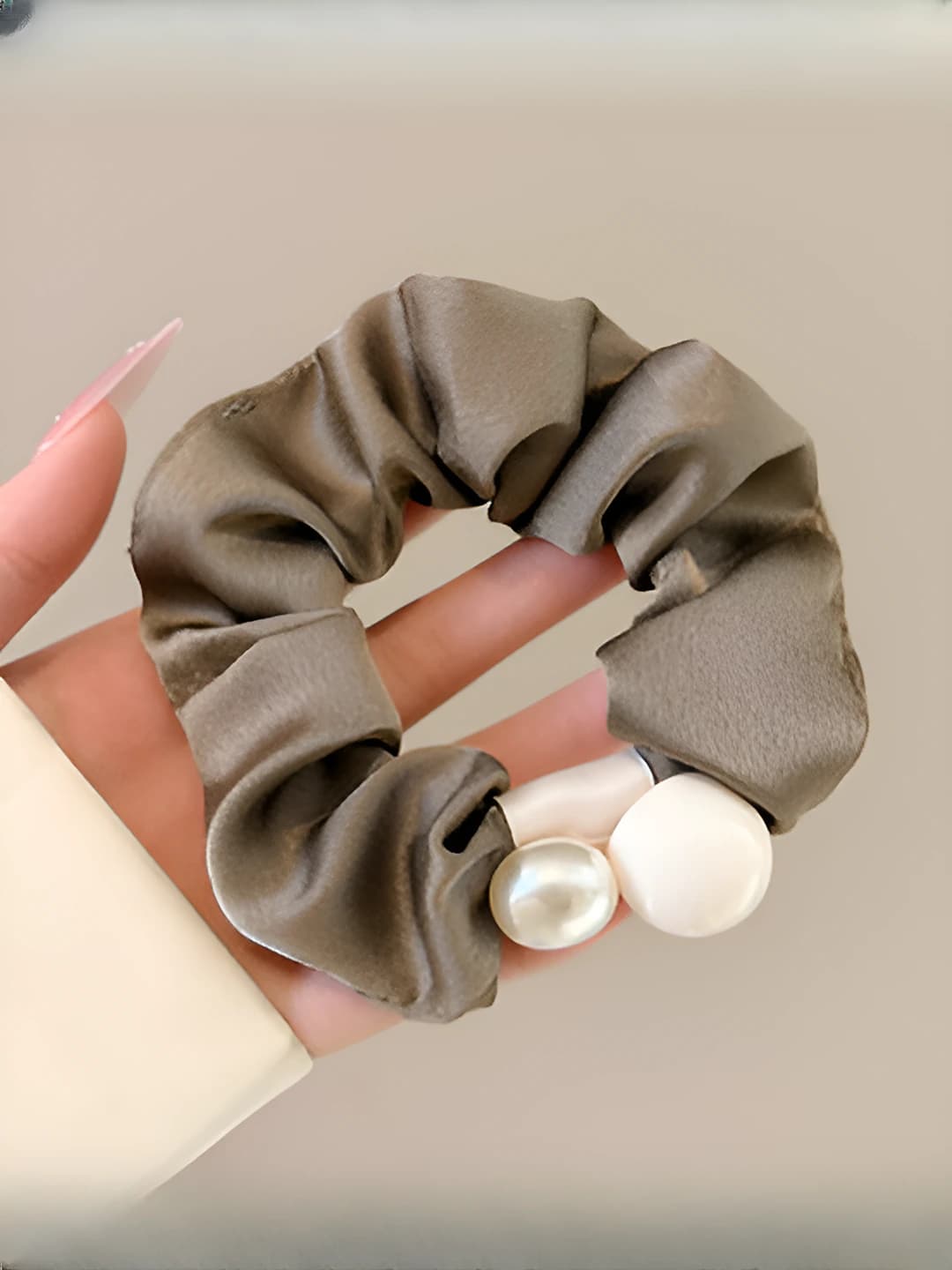 2# Light coffee large hair tie 8 cm