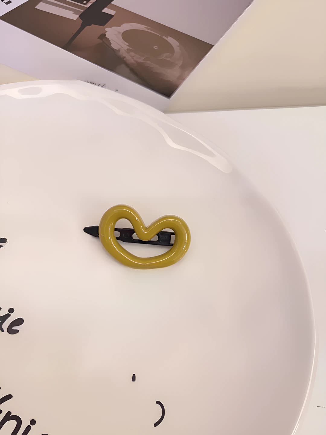 Yellow heart hair clip