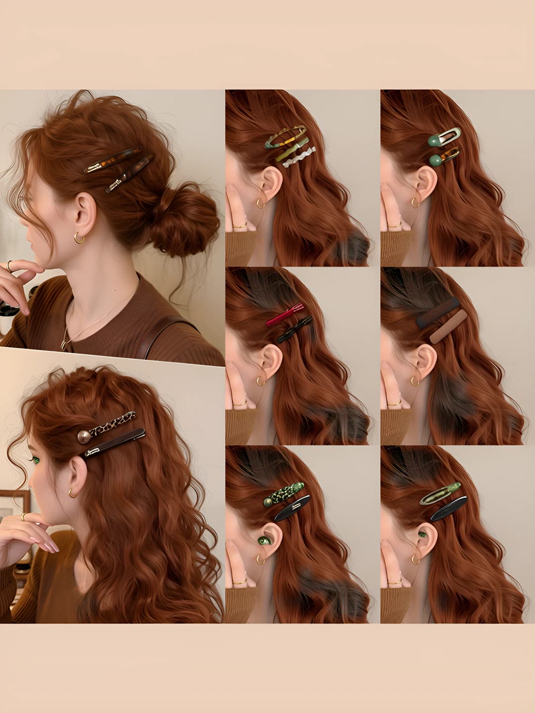 Women's summer hair clips: plastic, handmade, with bow and plaid pattern, 2026