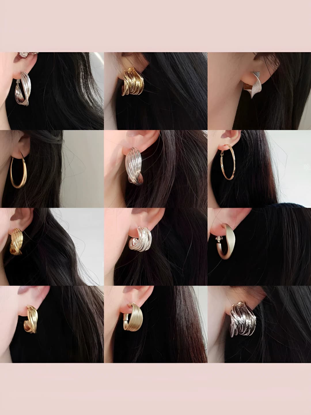 Women's metal circle earrings: minimalist geometric chic style earrings and studs