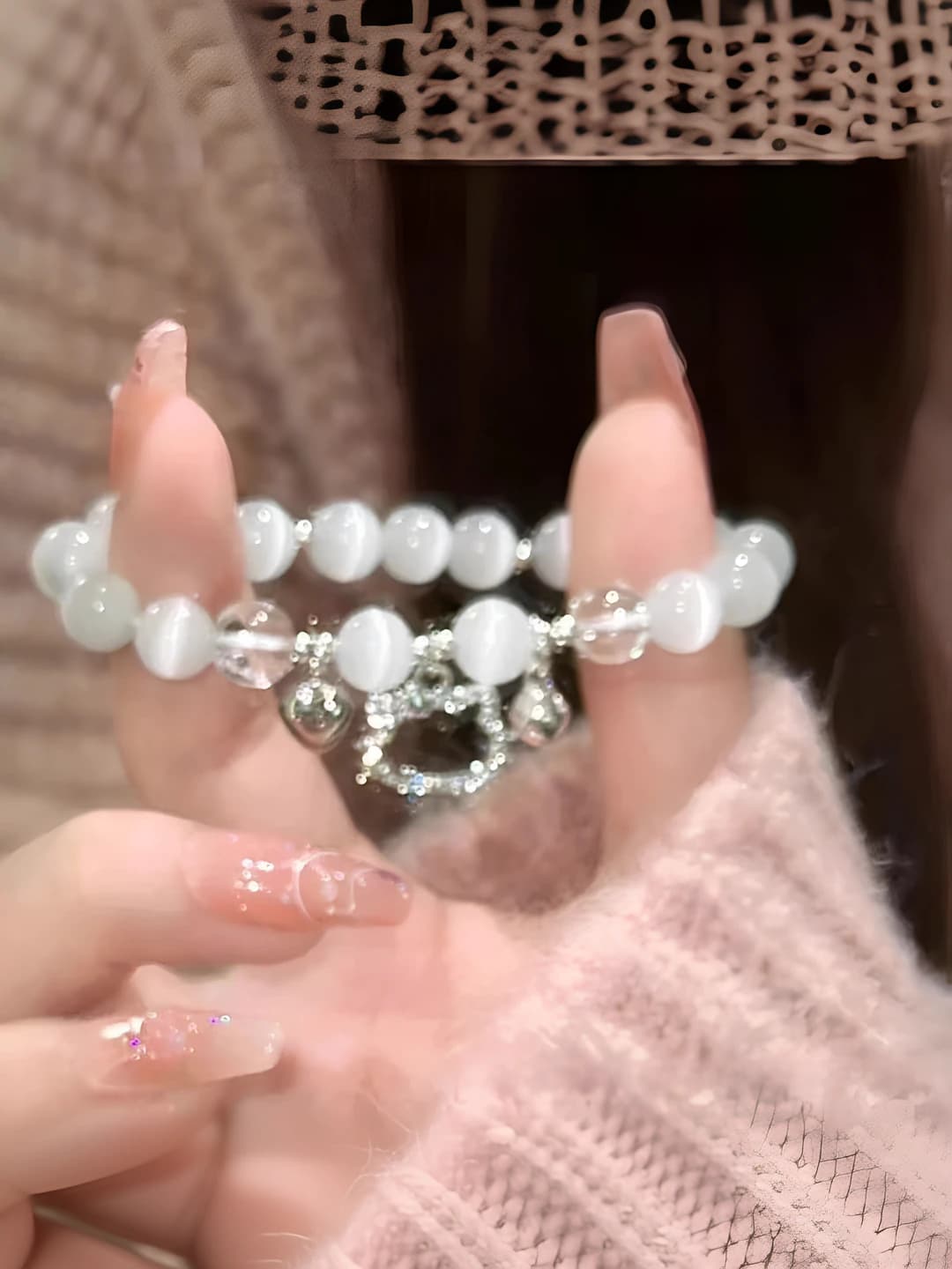 White jade KT Cat bracelet