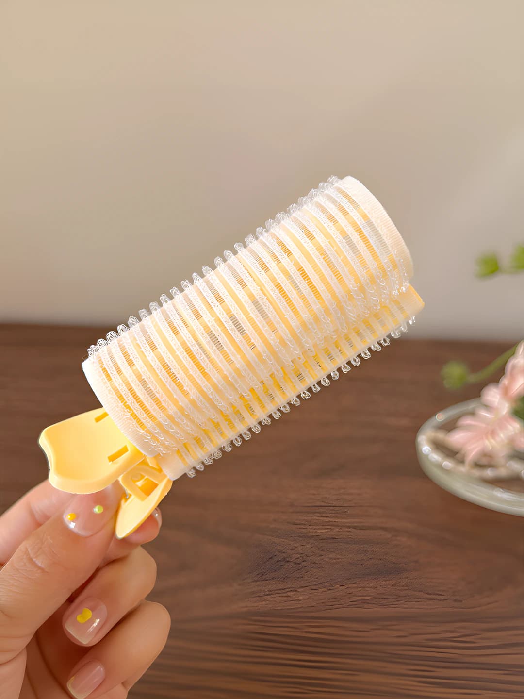 Yellow curling iron