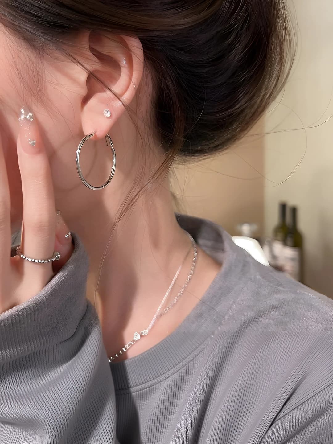 Silver 3cm [Pair]